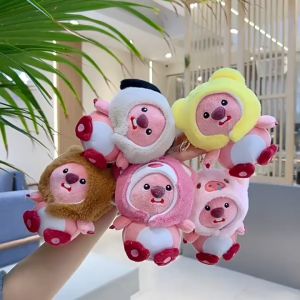 Loopy Doll Plush Toy Keychain Loopy Strawberry Bear Bee Plush Stuffed Loopy Keychain Hanging Bags Decor Bag Pendant Creative Animal Plush Doll