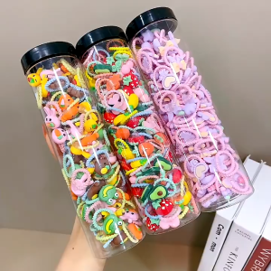 Korean Pony l for Kids Elastic Rubber Band Cute Girl Baby Hair Band Tweezing Cute Ponyl Set Good Hair Tie Set Thumb Hair Rope