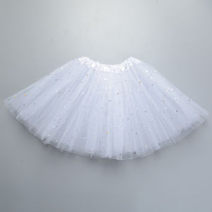 Kids Baby Star Glitter Dance Tutu Skirt For Girl Sequin 3 Layers Tulle Toddler Pettiskirt Children Chiffon 2-8T