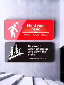 YINMO | Caution Slippery Floor Sign Caution Head Bump Warning Sign Caution Step Sign