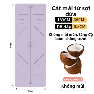 ZHUOLESHI | Thảm Yoga Chống Trượt Thấm Mồ Hôi Bền Dài Từ Sợi Dừa Không Mùi