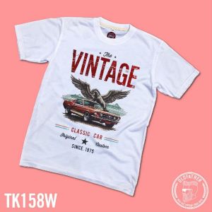 เสื้อยืดคอกลมแขนสั้น ผ้าTK พิมพ์ระบบ Sublimation นุ่ม สวมใส่ สบาย ระบายอากาศไม่ร้อน ( รหัสสินค้า TK 158 )