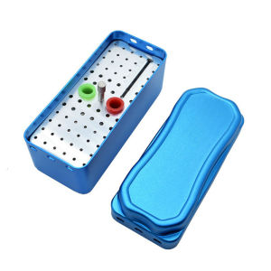 Dental Disinfection Endo Files Holder Metal Box Autoclave Sterilizer Case Burs For Oral Care Tools Random Color 72 Holes