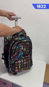 TAS RANSEL TROLI 4 RODA ANAK SEKOLAH SD SMP TROLI PATEN RANSELKARAKTER KARTUN LAKI LAKI KEREN 1832