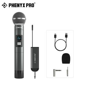 Phenyx Pro Rechargeable Battery Microphone Kit Wireless Single Handheld Mic Best Microphone Karaoke Home Church PDP-1