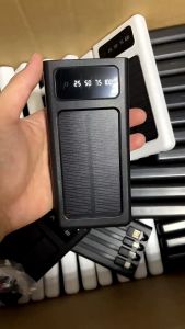 Solar Power Bank Tenaga Surya 50000mAh Multifungsi Portabel Berkapasitas Besar PowerBank / Portabel Powerbank / Solar Powerbank Dengan kabel data Tampilan digital dan senter