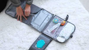 Little Buddy Portable Diaper Changing Pad with Storage Organizer and Car Seat Attachment