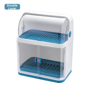 Double Layer Covered Dish Storage Rack