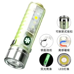 Senter LED Mini EDC Magnetic Flashlight Rechargeable IPX4 520C