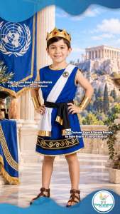 United Nation Greece Greek Book Character Zeus Costume for Kids Boy for National Attire for UN Events