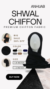 Shawl Chiffon 1.8 Meter | An Hijab | Soft & Lightweight Premium Quality Chiffon Shawl