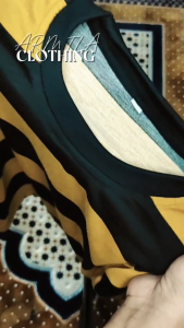 Kaos Anak Salur TERLENGKAP Hitam Kuning Lengan Pendek | Usia 2–12 Tahun