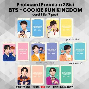 (ISI 7 PCS) Photocard BTS Cookie Run Kingdom - Poto card Premium 2 Sisi Kartu Kpop Merch Unofficial Army