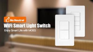 MOES | Nút Chuyển Đổi Thông Minh WiFi MOES Tuya Lắp Đặt Trên Tường Chuẩn Mỹ Không Cần Dây Trung Tính Hoạt Động Với Alexa Và Google Home