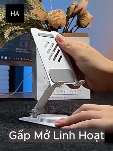 Giá Đỡ Điện Thoại Nhôm Xoay 360 Độ Gấp Gọn Có Đệm Chống Trượt