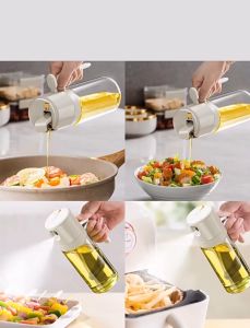DXL Spray & Pour Dual-use Spray Bottle Household Seasoning Bottle Leak-proof Oil Tank Pot Kitchen Glass Spray Oil Bottle