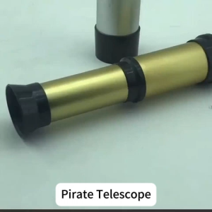 Pirate Monocular Telescope kids Toy Retractable Pirate Theme Party Telescopes Glod Silver