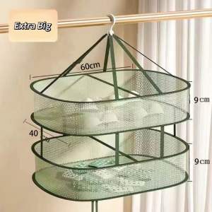 Windproof clothes basket 晾袜子神器 Foldable portable clothes drying net Anti deformation sock drying mesh bag 防风晒衣篮