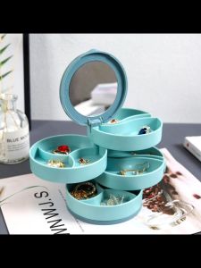 【LIFE OS】Jewelry Organizer Box 3 Layer Rotating Jewelry Organizer Storage Box Earring Holder For Women Earrings Ring Box Jewelry Stand Organizer Boxes Display Kotak Simpan Kerongsang  ES259