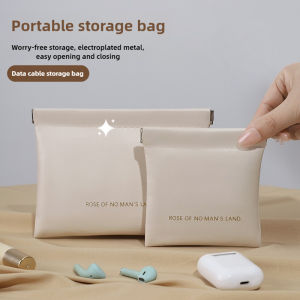 2Pcs/Set Fashion Simple Lipstick Makeup Bag Mini Portable Cosmetic Organizer Pouch PU Travel Key Small Bags Women Girls Accessory