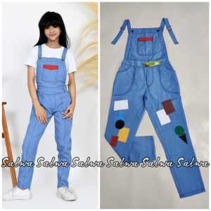 Celana Jeans Overall Anak Cewek Usia 5-12 Tahun Model Terbaru Boyfriend