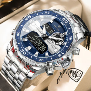 POEDAGAR | POEDAGAR Top Fashion Man Clock Week Date LED Luminous Fashion Business Quartz Men Watch Dual Time Military Digital Mens Watches