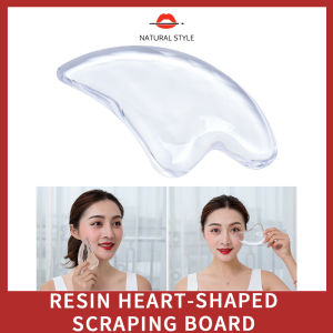 Natural Style 3D Chinese Facial Massage Scraping Transparent Resin Heart Shaped Massage Board