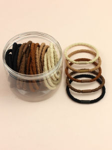 Tightening Hair Ties High Elasticity Durable Leather Cover Korean Style Simple Milk Tea Color Hair Bands for Women Girls