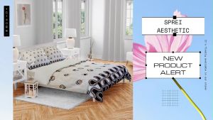 Sprei Motif Elegan Bahan Katun King Size 90x200-200x200 LP