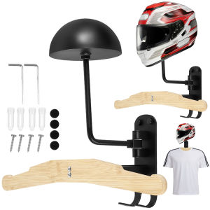 New Motorcycle Helmet Rack 180° Rotation Wall Mounted Helmet Storage Holder Alloy Helmet Hanger Stand Hook for Bicycle Helmets