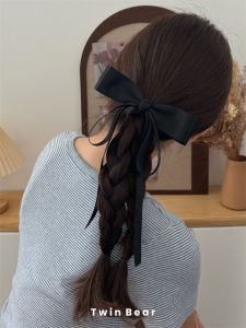 Elegant Versatile Black Ribbon Double Layer Bow Duckbill Clip Hairpin Side Clip Top Clip Headwear Accessories