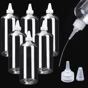 500/1000ml Transparent Squeeze Bottle Sharp Mouth Bottles Small Empty Container for Glue Oil Lotion