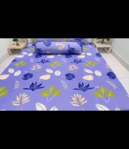 Bộ ga giường Thun Lạnh Hàn Quốc (4 món) họa tiết Bông ( 1 ga bọc + 2 vỏ gối nằm + 1 vỏ gối ôm )