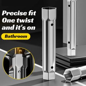 Anti-Corrosive Bath Faucet Wrench Laborsaving Repair Hex Socket Wrench Tool for Bathroom Sink Anti-Slip Tap Spanner