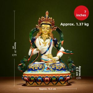 ZANGCUN | Tibetan Vajrasattva Bronze Painted Buddha Statue