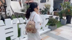 Balo - cặp nữ đi làm đi học công sở học sinh da pu chống nước thời trang cao cấp Hàn Quốc enjoy the litle things