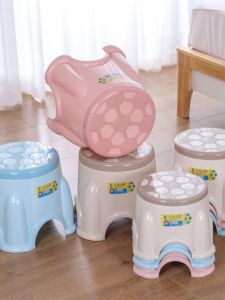 เก้าอี้พับทรงกลมพลาสติกสำหรับเด็ก ป้องกันการลื่น ตั้งแต่แรกเกิด ที่นั่งเปลี่ยนรองเท้า ชานชาลา ตู้เสื้อผ้า ตกแต่งบ้าน สำหรับเด็ก