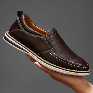 Genuine Leather Mens Shoes Fashion Breathable Men Casual Shoes Outdoor Flats Driving Shoes Large Size Men Loafers Sneakers
