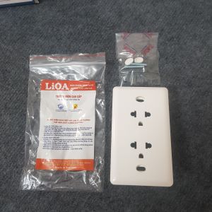 Ổ cắm đôi 3 chấu LiOA chính hãng