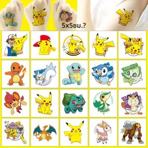 โปเกมอนการ์ตูนรอยสักชั่วคราวสำหรับมือ สติ๊กเกอร์รอยสักกันน้ำ ศิลปะ ของขวัญวันเกิด 20 ชิ้น