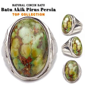 Natural Batu Cincin Pirus Persia Motif Lawasan Top HQ