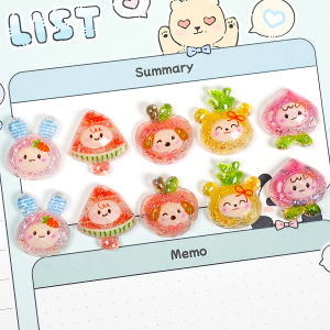 Cartoon Fruit Glitter Resin Accessories DIY Materials