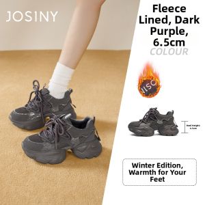 Josiny | Plush Fleece Thick Sole Elevated Dad Shoes
