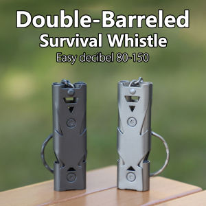1/2/5pcs High Decibel Double Barreled Survival Whistle for Outdoor Camping Hiking Portable Keychain Metal Whistle