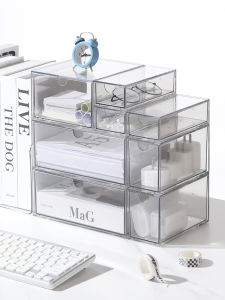 กล่องเก็บของแบบเปิดหน้าจอแบบลิ่มสีใสสำหรับชั้นทำงานในห้องนอนแบบเรียงลำดับได้พร้อมแผงควบคุมแบบอัจฉริยะ