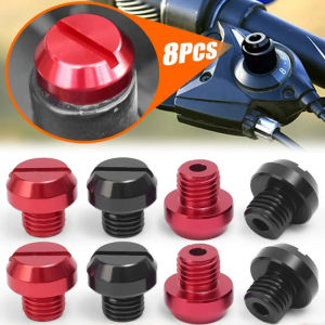 8ชิ้นกระจกรถจักรยานยนต์สกรูรูอะลูมินัมอัลลอยที่คลุมสกรูตกแต่งสกู๊ตเตอร์สกรูรู M8 Kaca Spion Motor