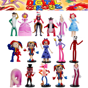 Bandai | 8pcs/set Amazing Circus Digital Anime Figure Ragatha/Jax/Pomni Figure Action Collection PVC Model Doll Toy Birthday Gift