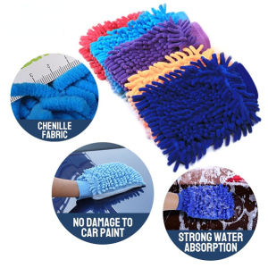 Car Wash Gloves Double Sided Thickening Car Cosmetic Care Car Cleaning Tool Chenille SpongeGloves