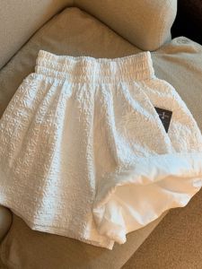 White Shorts Womens Summer Thin Outwear Loose Casual Culotte French Jacquard Wide Leg High Waist Small Hot Pants