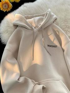 ผู้ชาย เสื้อฮู้ด เสื้อสเว็ตเชิ้ต เพียว ผ้าฝ้าย โอเวอร์ไซส์ เรียบง่าย สไตล์สตรีทแฟชั่น ฤดูใบไม้ร่วง ฤดูหนาว อุ่น สวมใส่สบาย ลำลอง เสื้อตัวนอก